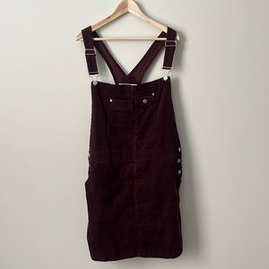 ASOS Burgundy Corduroy Overall Dress